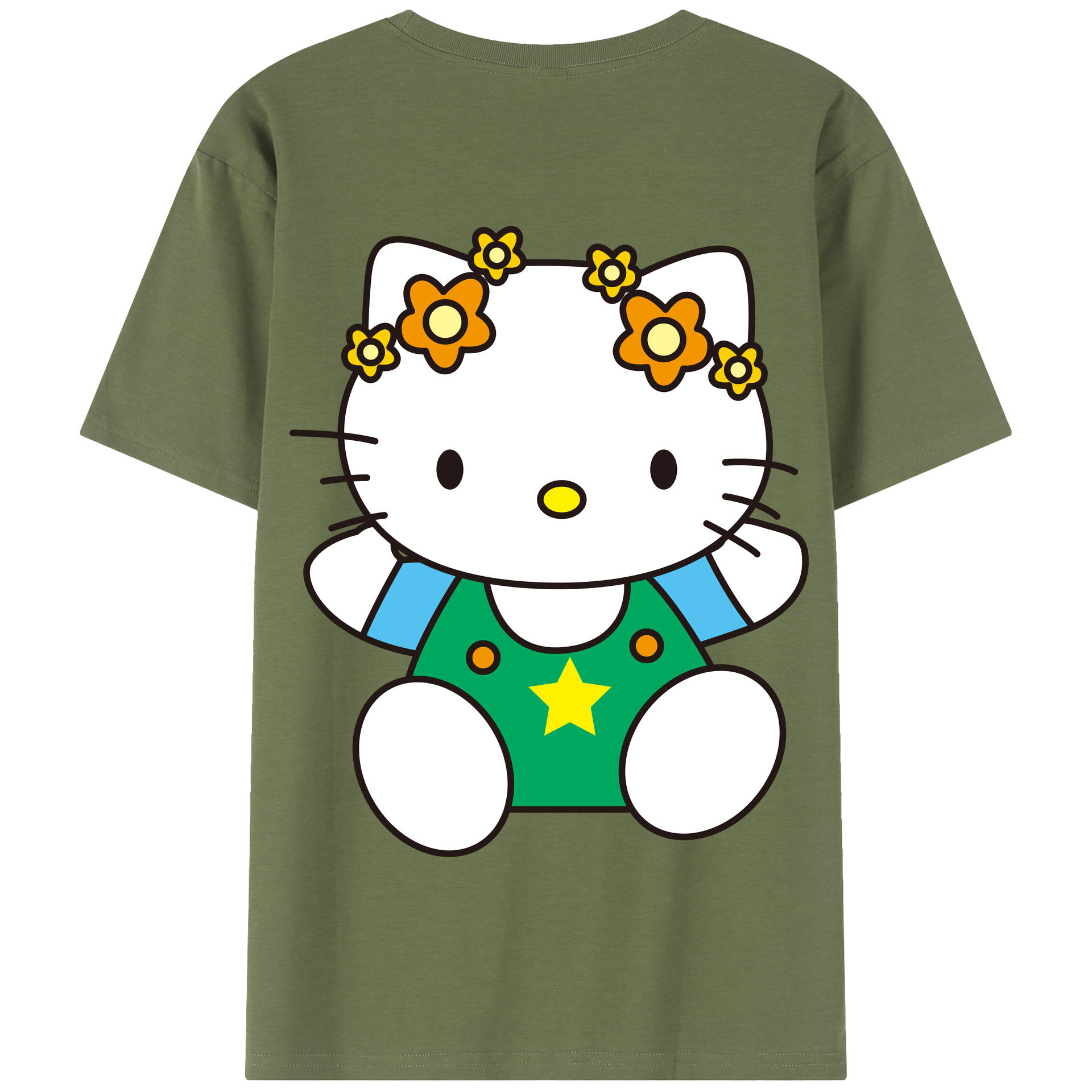 （画像用） Hello Kitty ハローキティ 綿100％半袖Tシャツ（背面プリント）